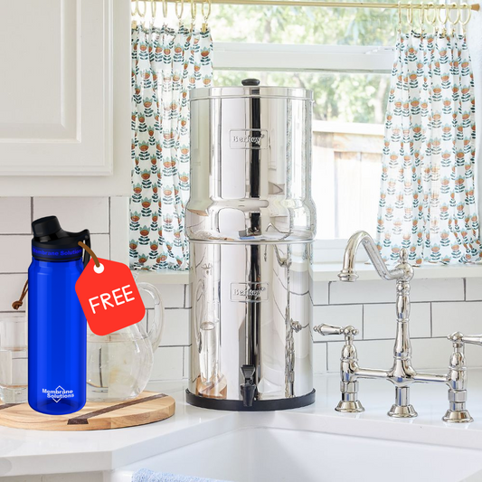 Royal Berkey® System 12.5L, inclusief 2 black berkey + Gratis Membrane solutions Filterfles