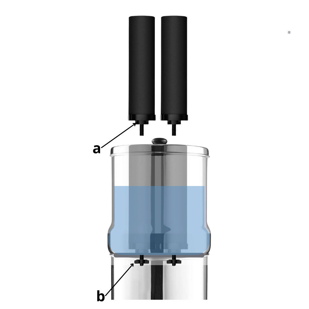 Monderma Water Filter | 8.5 liters - 2x black filter cartridges