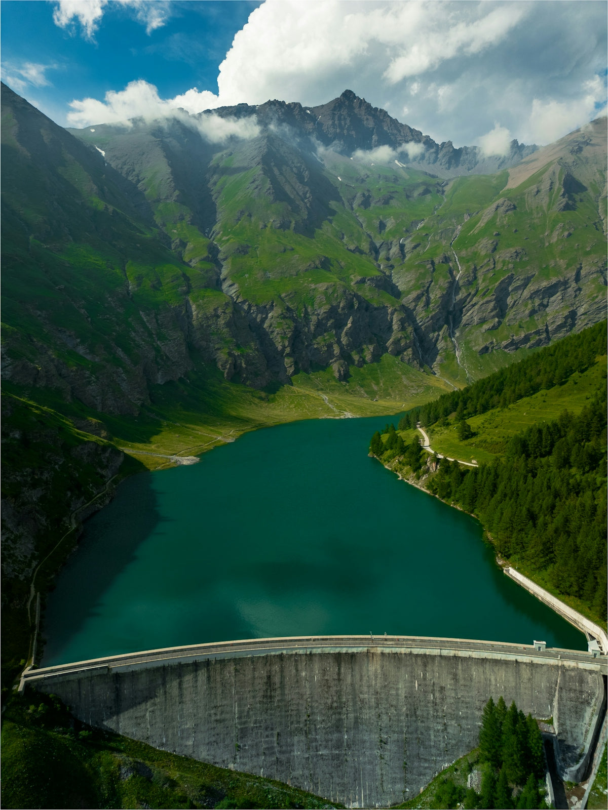 a large body of water surrounded by mountains