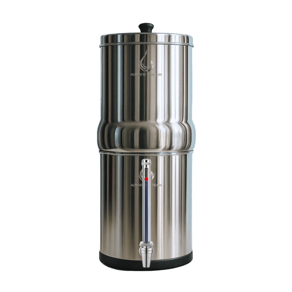 Aquaticstream 8.5L Gravity Filtration System™ | Custom Filterselectie + 7" Stainless Steel WaterView