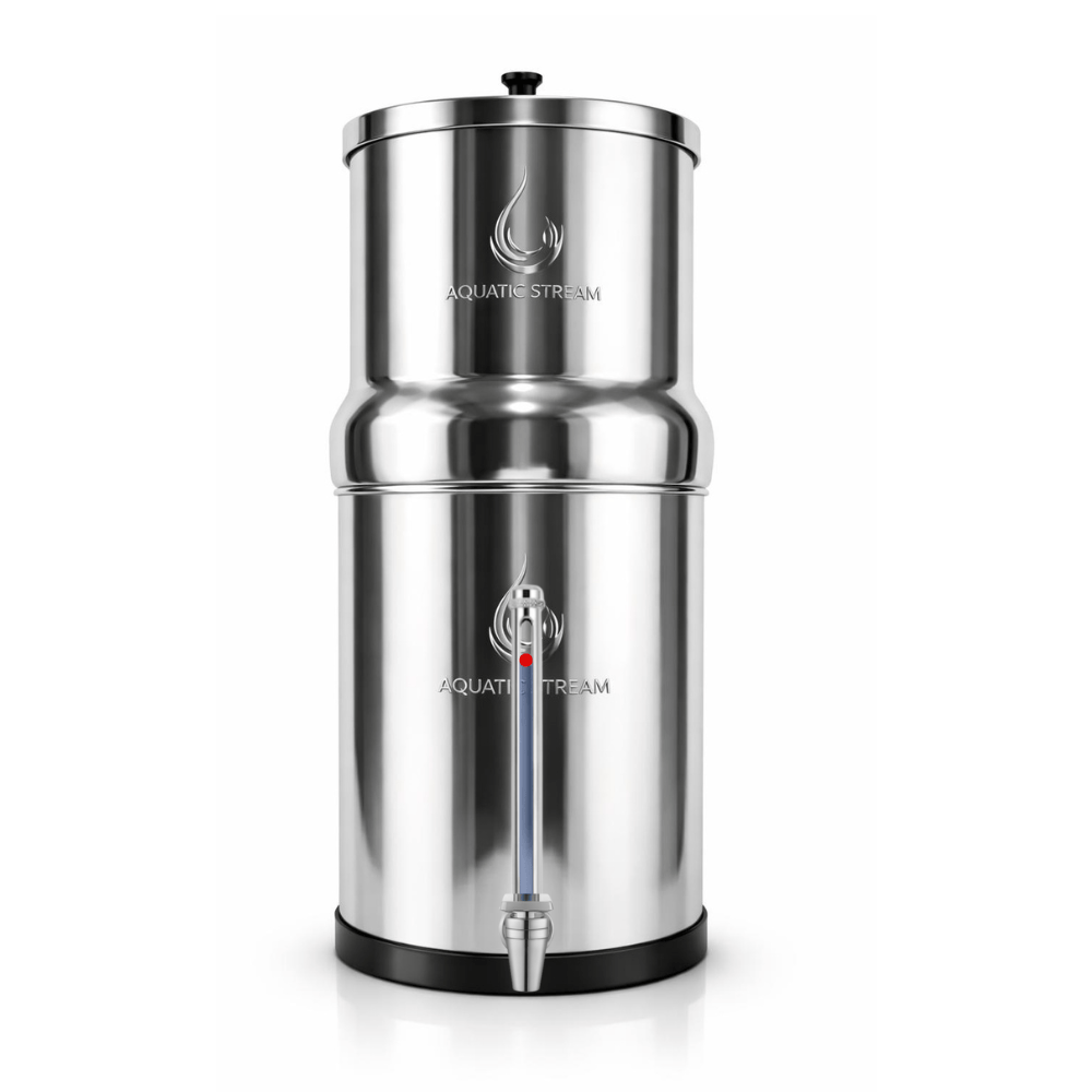 Aquaticstream 8.5L Gravity Filtration System™ | Custom Filterselectie + 7" Stainless Steel WaterView