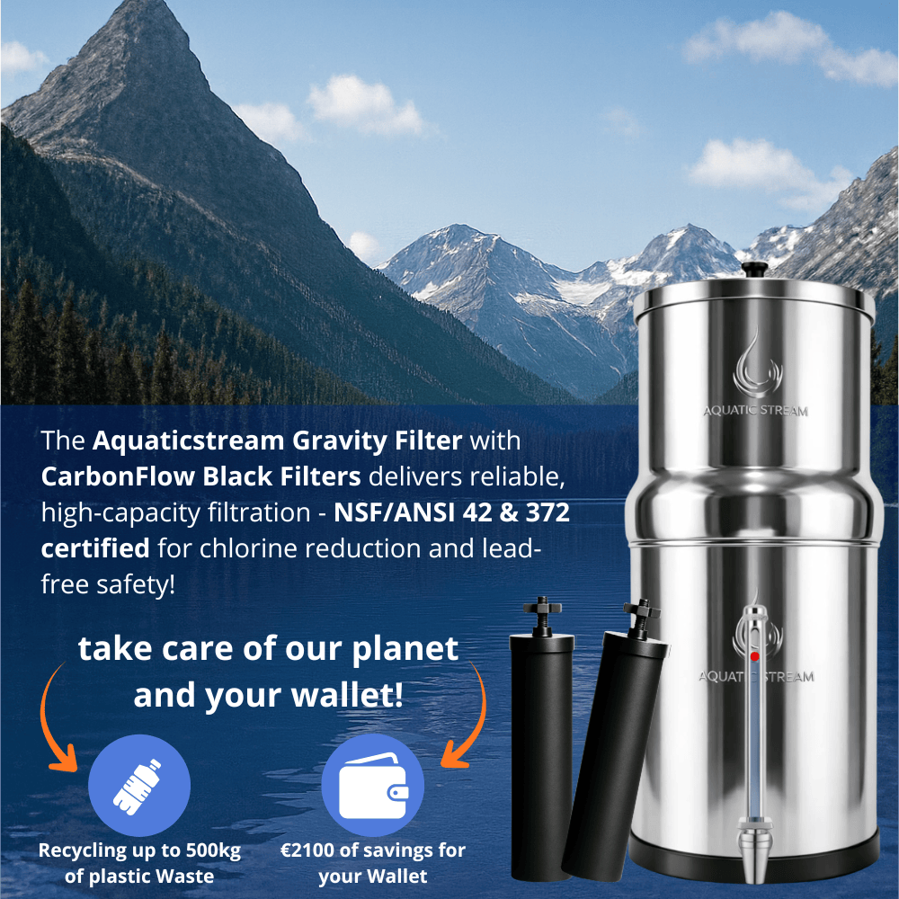 Aquaticstream 8.5L Gravity Filtration System™ | Custom Filterselectie + Stainless Steel Spigot