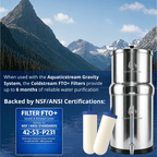 Aquaticstream 8.5L Gravity Filtration System™ | Coldstream FTO+ Filters + 7" Stainless Steel WaterView