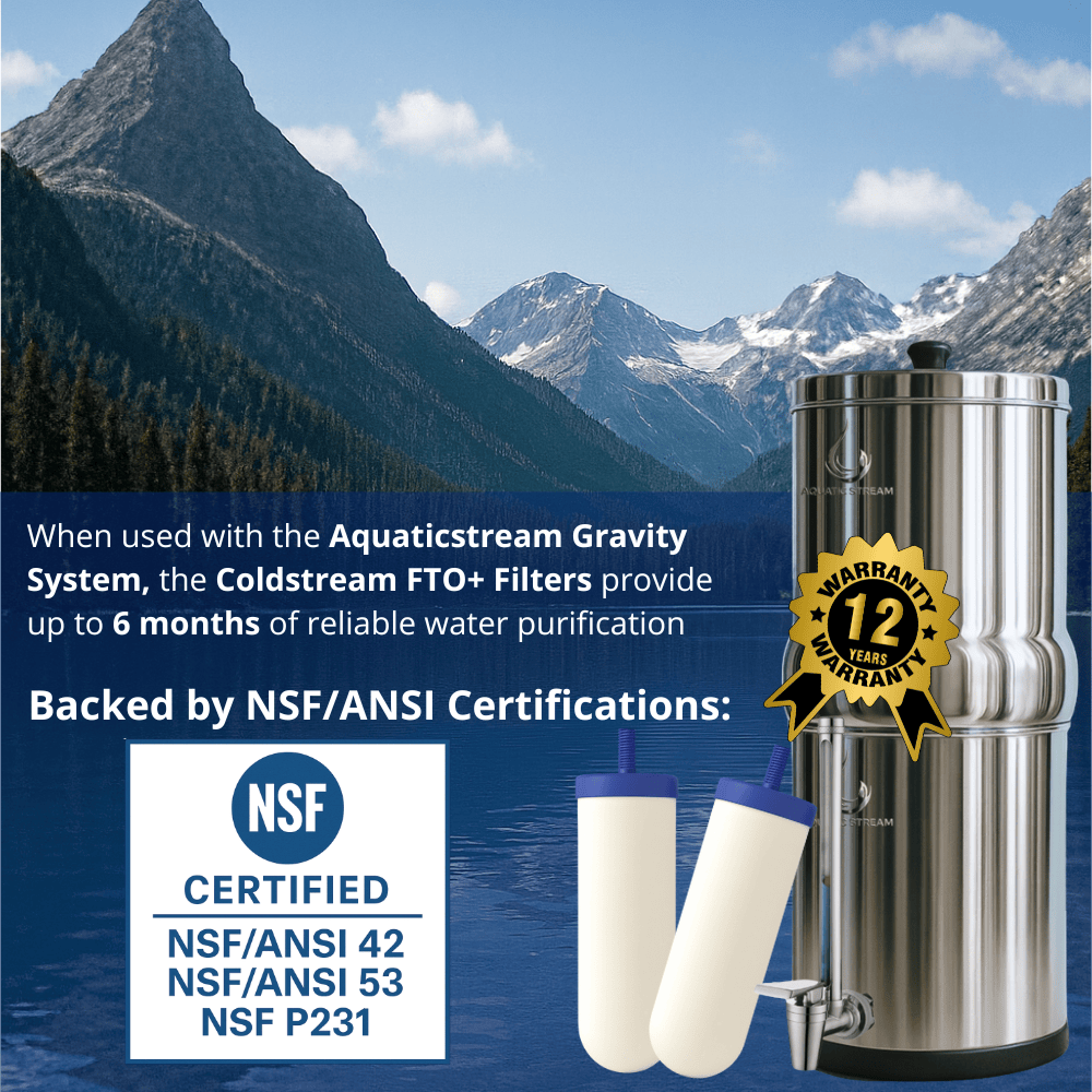 Aquaticstream 8.5L Gravity Filtration System™ | Coldstream FTO+ Filters