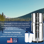 Aquaticstream Aquaticstream Water Filter Aquaticstream 8.5L Gravity Filtration System™ | Imperial™  GF Filters +  7" Stainless Steel WaterView | Levensduur filter: 12 maanden of 7.600L