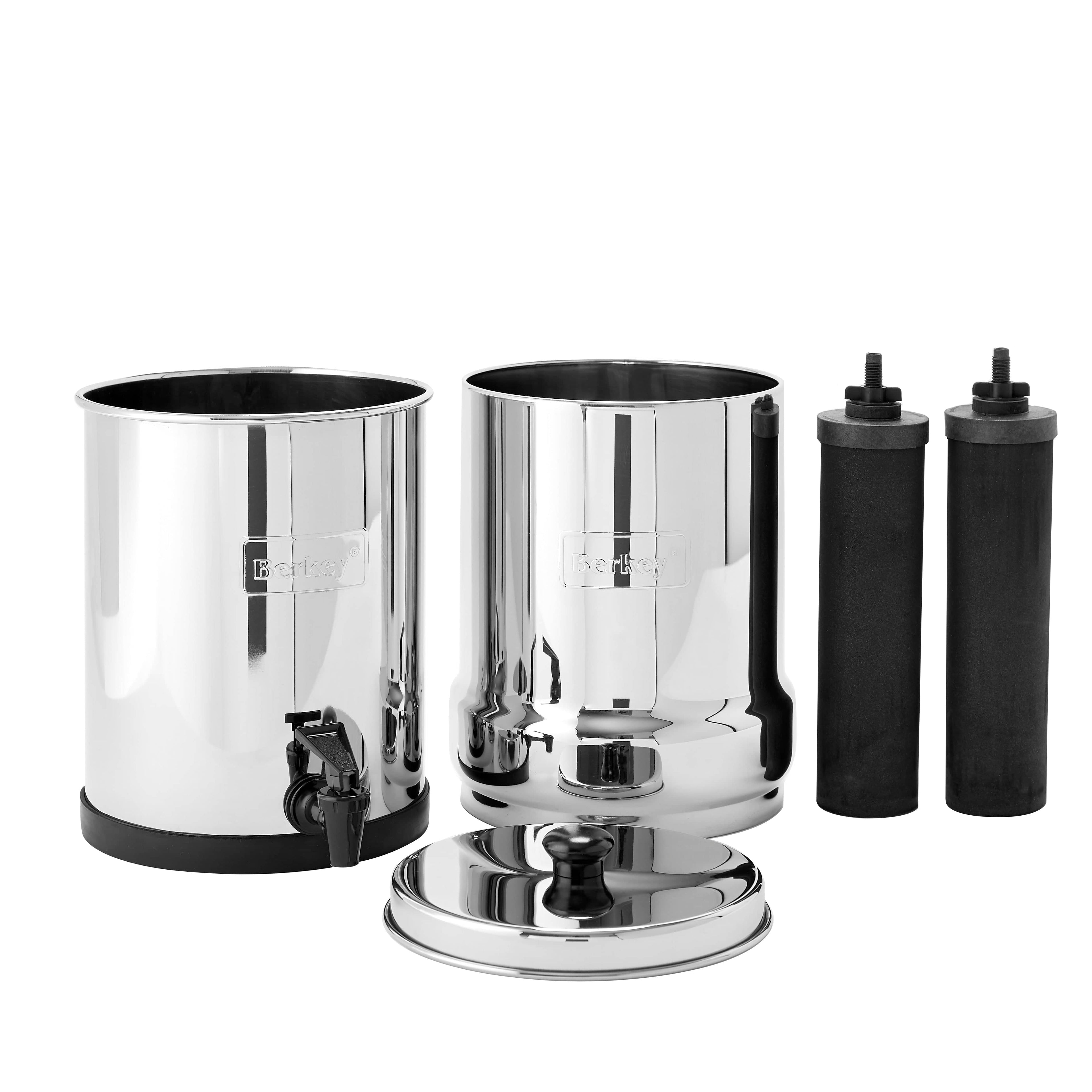 Travel Berkey® System 5.6L, inclusief 2 black berkey + Gratis Membrane solutions Filter Fles