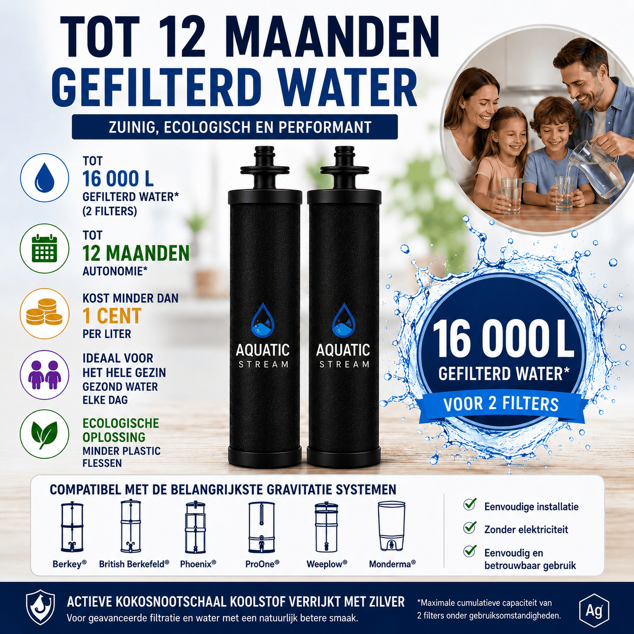 Aquaticstream Aquaticstream CarbonFlow BlackFilters Aquaticstream | CarbonFlow BlackFilters (x2)  NSF/ANSI Certified