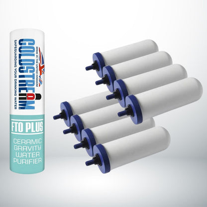 Coldstream | Filtres FTO - x8 - Convient pour Aquaticstream Gravity Filters, British Berkefeld, Berkey, ProOne et Monderma 