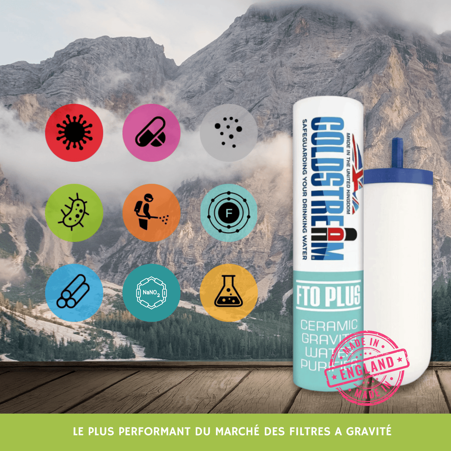 Monderma water filter max big 8.5L with 2 FTO+ Filters, waterview and Base