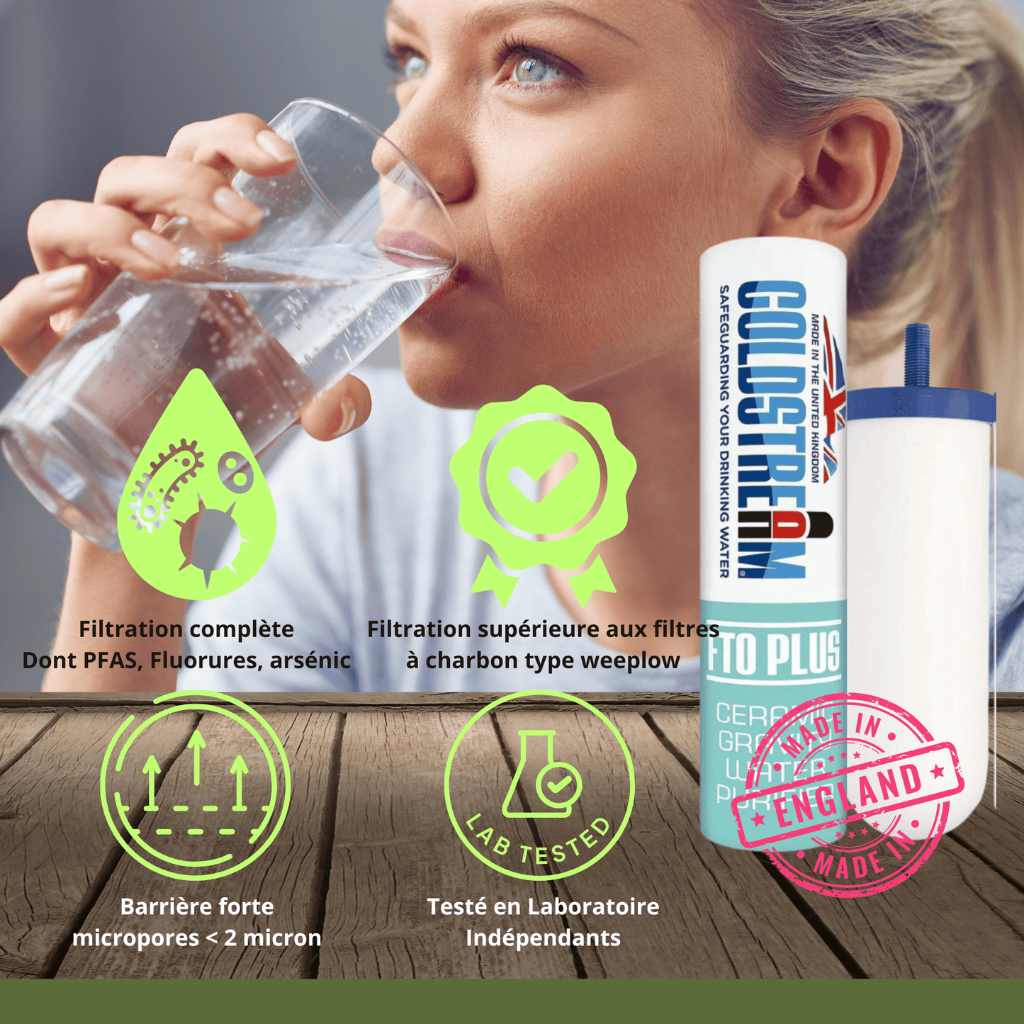 Monderma water filter max big 8.5L with 2 FTO+ Filters, waterview and Base