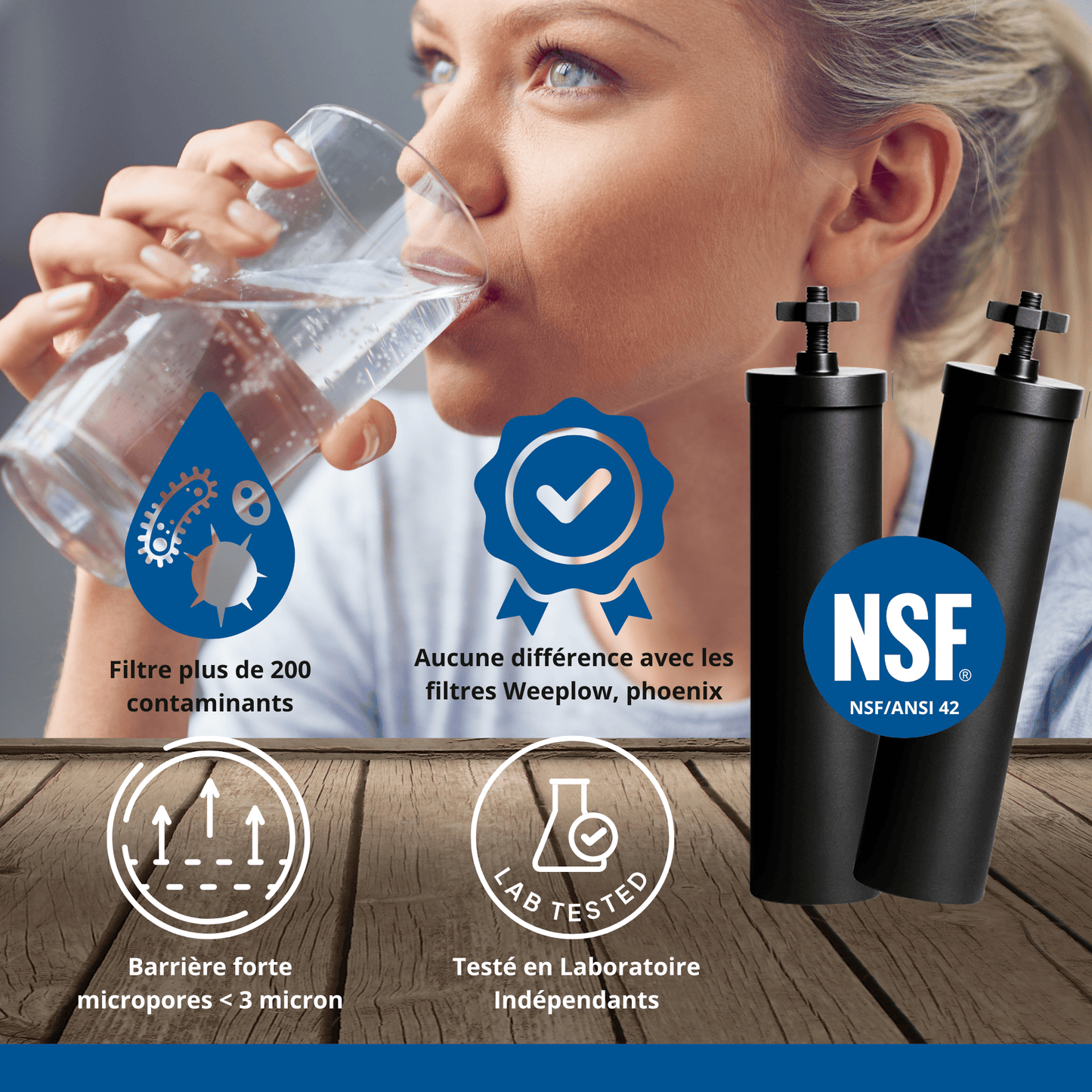 Monderma water filter max big 8.5L with 2 Black Filters, waterview and Base