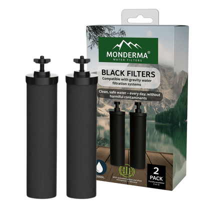 Monderma water filter max big 8.5L with 2 Black Filters, waterview and Base