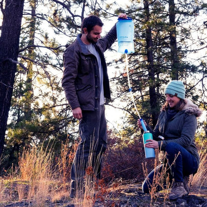 Gravity Water Filter Bag | 3 Liter - Portable Water Purifier with Carrying Strap &amp; Storage Bag