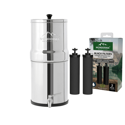 Monderma Water Filter | 8.5 liters - 2x black filter cartridges