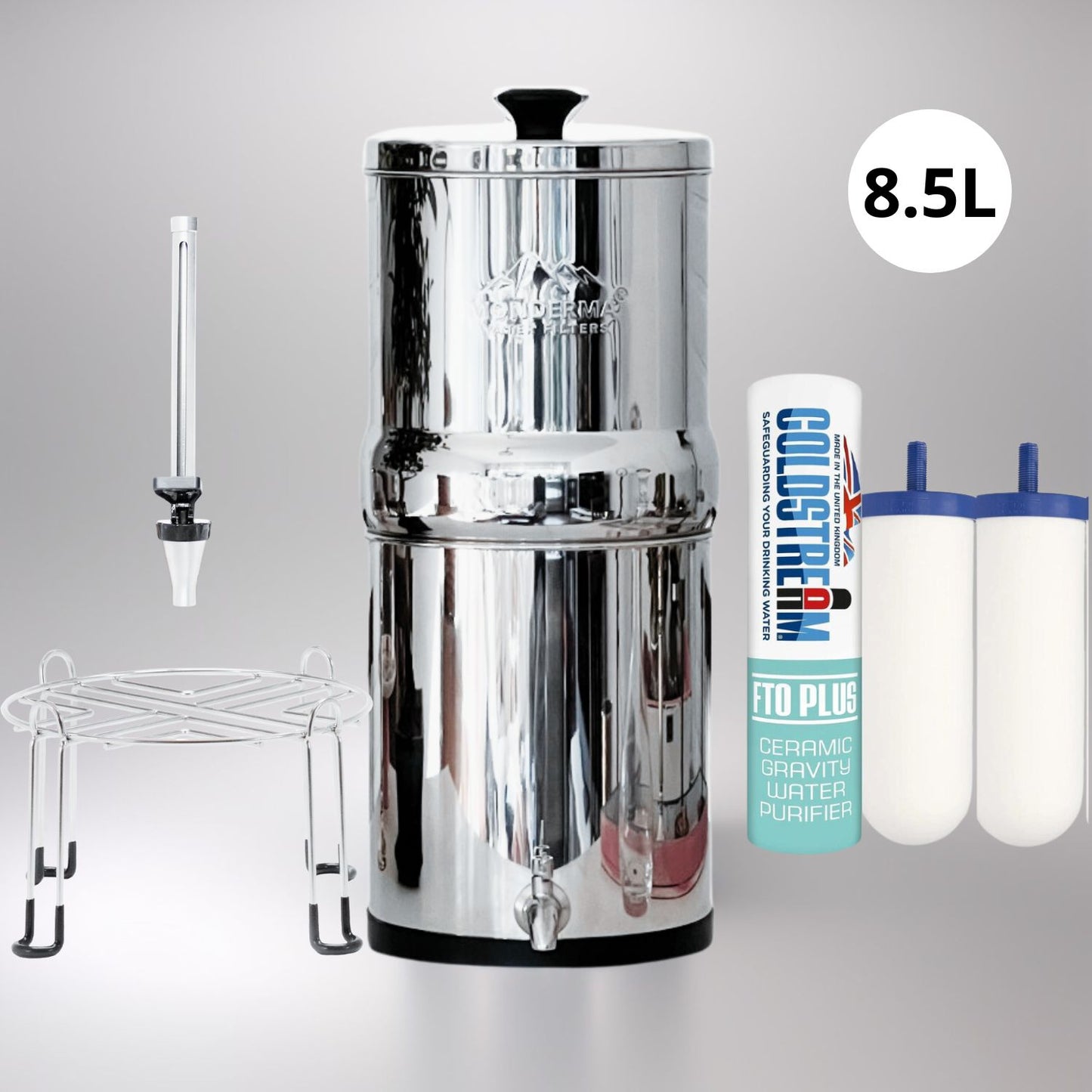 Monderma waterfilter max big 8.5L met 2 FTO+ Filters Kijkkraantje en Base