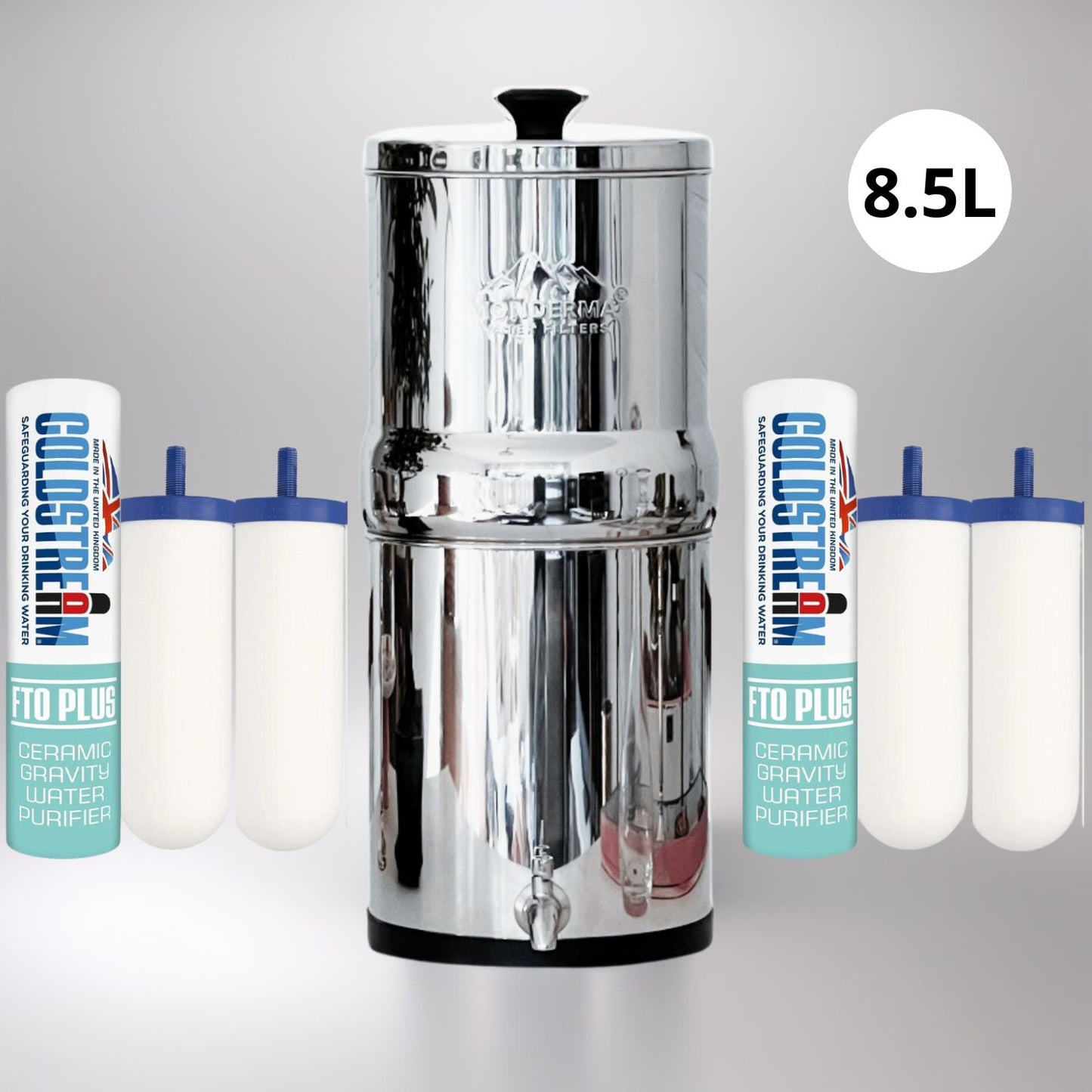 Monderma WaterFilter | 8.5 liter - 4x FTO+ Filters