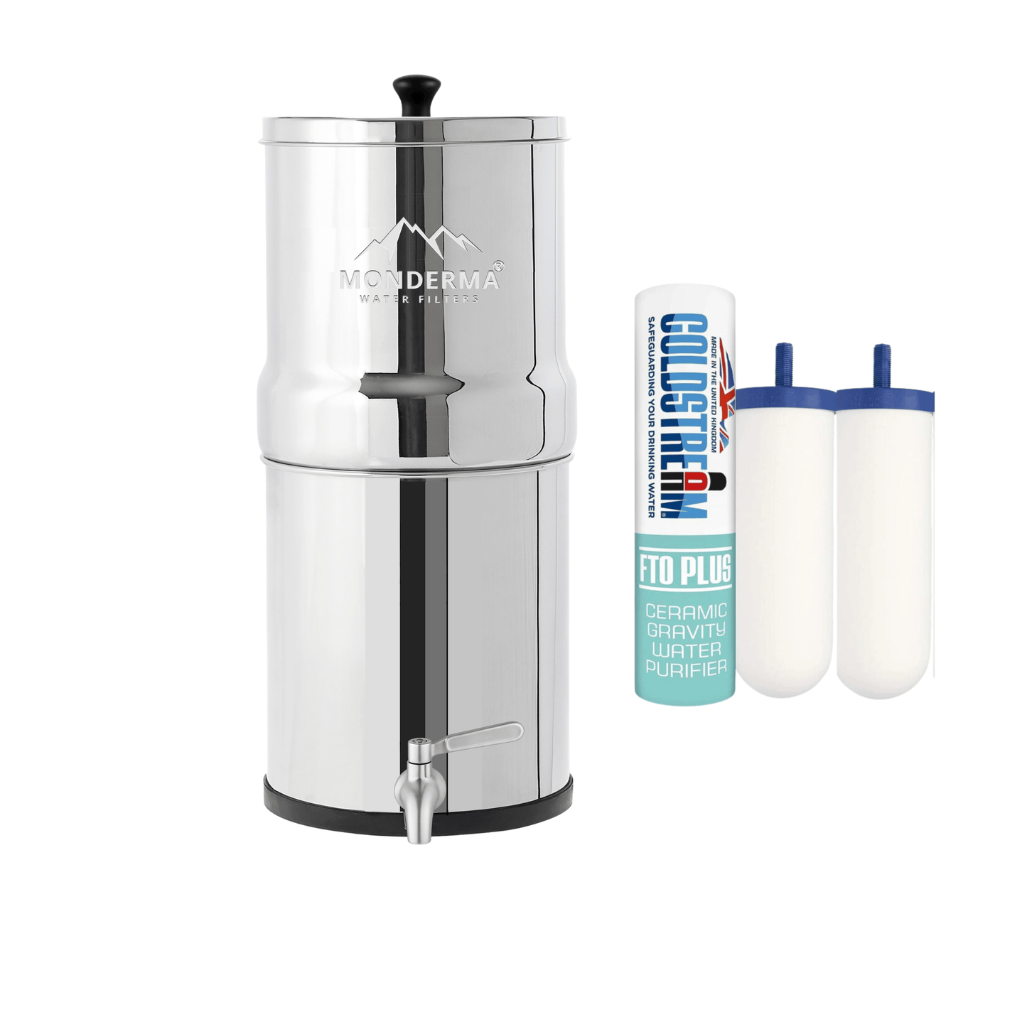 Monderma Water Filter | 8.5 liter - 2x FTO+ Filters